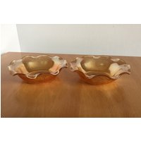 Vintage Fasching Schillernde Glas Kleine Rüschenschale 2Er Set von LaurasFunFindsCA