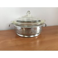 Vintage Glasbake 55 Casserole Dish in Forman Ware Aluminium Halter Schiffe von LaurasFunFindsCA