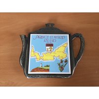 Vintage Schmiedeeisen Keramik Fliesen Untersetzer Pei Teekanne von LaurasFunFindsCA