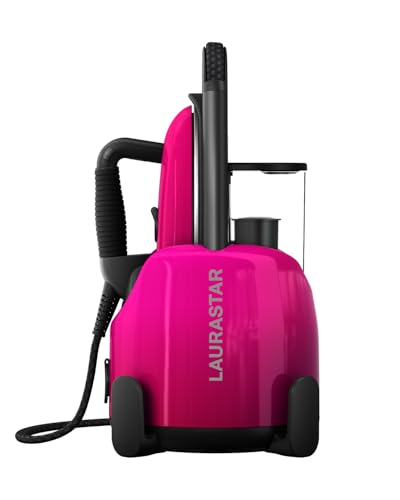 Laurastar Lift Plus Pinky Pop, 3-in-1 Bügelstation, die Kleidung entknittert, bügelt und reinigt, Hygienische Dampf, Automatische Kabelaufwicklung, Alu-3D Sohle, Vertikales Bügeln, Abnehmbarer von Laurastar
