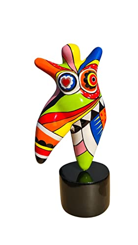 Laure TERRIER Statue Einer Tänzerin im Niki de Saint Phalle Nanas-Stil, Höhe 12 Zentimeter mit Sockel, aus mehrfarbigem Harz, handbemalt von Laure TERRIER