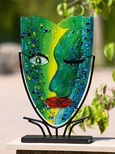 Laure Terrier Vase in Form eines Vista, aus farbigem Glas, Höhe 48 cm, originelles Stück, für eine einzigartige Dekoration, Grün von Laure Terrier