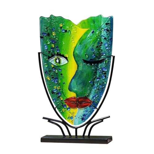 Laure Terrier Vase in Form eines Vista, aus farbigem Glas, Höhe 48 cm, originelles Stück, für eine einzigartige Dekoration, Grün von Laure TERRIER