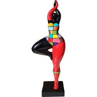 Große, Runde, Mehrfarbige „Tänzerin"-statue Einer Frau, Modell „Carrera", Dekoration Von Laure Terrier, Höhe 52 Zentimeter Große, Runde, Mehrfarbige „Tänzerin"-statue Einer Frau, Modell „Carrera", Dekoration Von Laure Terrier, Höhe 52 Zentimeter von LaureTerrier