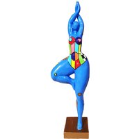 Große, Runde, Mehrfarbige Weibliche "Tänzerin"-statue, Modell "Azzura", Laure Terrier Dekoration, 52 Zentimeter Hoch Große, Runde, Mehrfarbige Weibliche "Tänzerin"-statue, Modell "Azzura", Laure Terrier Dekoration, 52 Zentimeter Hoch von LaureTerrier