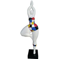 Große Mehrfarbige Runde Frauenstatue „Dancing Nana", Modell „Mondrian", Dekoration Laure Terrier, Höhe 52 Zentimeter von LaureTerrier