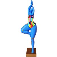 Große Mehrfarbige Runde Frauenstatue „Nana-Tänzerin", Modell „Anissa", Dekoration Laure Terrier, Höhe 52 Zentimeter von LaureTerrier