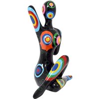 Große, Mehrfarbige Harzstatue Einer Kurvigen Tänzerin, 54 Zentimeter Hoch von LaureTerrier