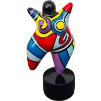 Kleine Runde Frauenstatue "Nana" Aus Mehrfarbigem Harz, Höhe 12 Zentimeter von LaureTerrier