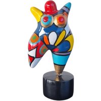 Üppige, Rot-Orangefarbene „Tänzerin"-statue Einer Frau. Handbemalte Harzskulptur, Signiert. Farbenfroh Und Modern, 12 cm Hoch Üppige, Rot-Orangefarbene „Tänzerin"-statue Einer Frau. Handbemalte Harzskulptur, Signiert. Farbenfroh Und Modern, 12 cm Hoch von LaureTerrier