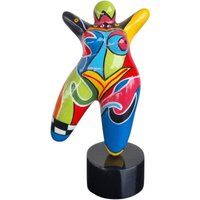 Tänzerfigur, Mehrfarbiges Kunstharz Und Anisgrün, 17 cm Hoch. Moderne Skulptur Einer Kurvenreichen Frau, Handbemalt. Signiertes Stück Tänzerfigur, Mehrfarbiges Kunstharz Und Anisgrün, 17 cm Hoch. Moderne Skulptur Einer Kurvenreichen Frau, Handbemalt. Signiertes Stück von LaureTerrier