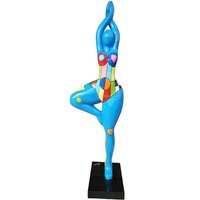 Sehr Große Statue Einer Runden Frau „Dancing Nana" Aus Mehrfarbigem Harz. Modell „Anissa" Von Laure Terrier. Höhe 120 Zentimeter von LaureTerrier
