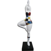 Sehr Große Statue Einer Runden Frau „Dancing Nana" Aus Mehrfarbigem Harz. Modell „Mondrian" Von Laure Terrier. Höhe 120 Zentimeter von LaureTerrier