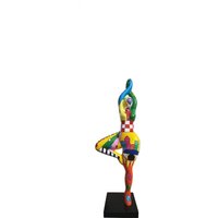 Sehr Große Statue Einer Runden Frau „Dancing Nana" Aus Mehrfarbigem Harz. Modell „Pop" Von Laure Terrier. Höhe 120 Zentimeter von LaureTerrier