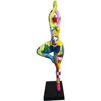Sehr Große Statue Einer Runden Frau „Dancing Nana" Aus Mehrfarbigem Harz. Modell „Pop" Von Laure Terrier. Höhe 120 Zentimeter von LaureTerrier