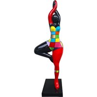Sehr Große Statue Einer Runden Frau „Nana-Tänzerin" Aus Mehrfarbigem Harz. Modell „Carrera" Von Laure Terrier. Höhe 120 Zentimeter von LaureTerrier