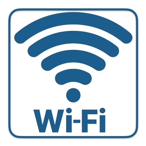 10 x Free Wi-Fi Aufkleber | Gratis WLAN Schild | besonders HALTBAR durch hochglanz UV-Lack | 5,2x5,2cm Klebeschild | innen und außen | witterungsbeständig | W-LAN Hinweis | Design: Klassik von Laurea Verde