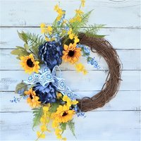 Wunderschöner Sonnenblumen Türkranz | Frühlingssommer Bauernhof Kranz Landhaus Deko Geschenk Mama von LaurelandBerryDesign