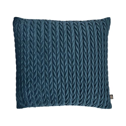 Laurence Llewelyn-Bowen - Blaugrünes einfarbiges geflochtenes Kissen – 43 x 43 cm – Samtkissen mit Füllung/Polsterung im Lieferumfang enthalten – blaugrünes Häkelkissen – Amory Kollektion von von Laurence Llewelyn-Bowen