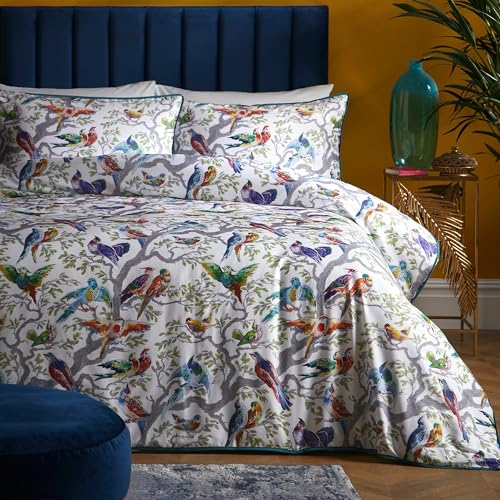 Laurence Llewelyn-Bowen Bettbezug-Set mit Vogelmotiv, Fadenzahl 200, 100% Baumwolle, Kingsize-Bett, Mehrfarbig von Laurence Llewelyn-Bowen