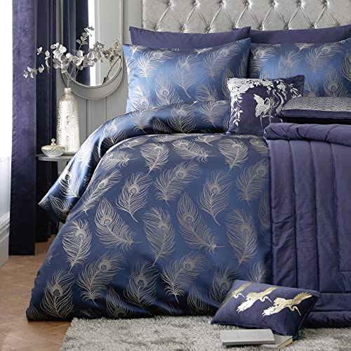 Laurence Llewelyn-Bowen - Dandy – Jacquard Bettbezug-Set – Doppelbett in Marineblau von Laurence Llewelyn-Bowen