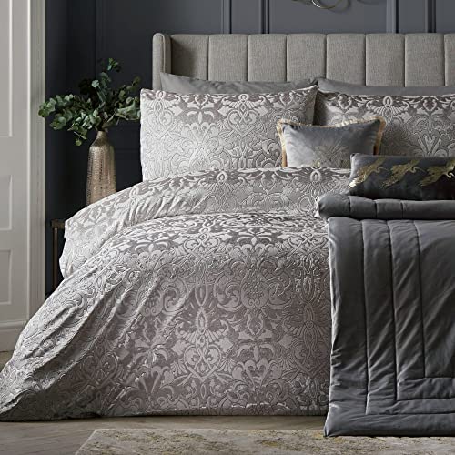 Laurence Llewelyn-Bowen - Firenza – Jacquard-Bettwäsche-Set – Kingsize-Bett, silberfarben von Laurence Llewelyn-Bowen