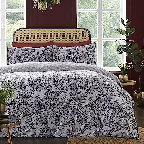 Laurence Llewelyn-Bowen - Heart of The Home – Bettbezug-Set aus 100% Baumwolle – Kingsize-Bett-Größe in Schwarz von Laurence Llewelyn-Bowen