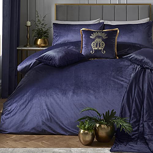 Laurence Llewelyn-Bowen - Montrose – Luxuriöses Samt-Bettbezug-Set – Super-King-Size-Bett in Marineblau von Laurence Llewelyn-Bowen