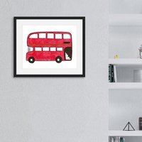 London Doppeldecker Bus, Red Transport Themen Kinderzimmer, Wandkunst, Poster, Art Print von LaurentCollective