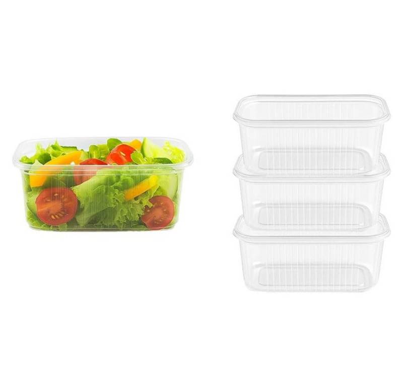 Lauroo Dessertschale Feinkostbecher mit Deckel 200ml, Rechteckig, transparent, - 250 Stück, (250-tlg) von Lauroo