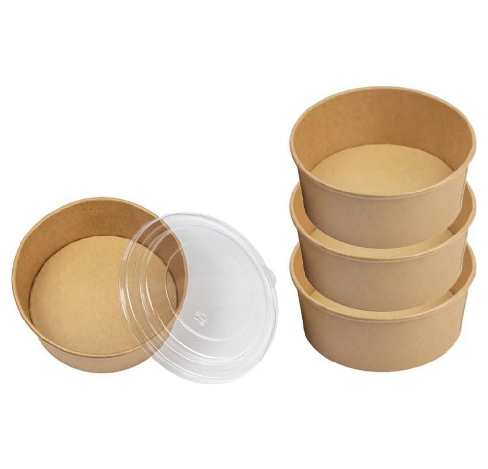 Lauroo Einwegschale Salatschalen mit Deckel Schalen - 1300 ml - 150 Stück, (150-tlg) von Lauroo