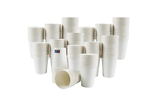 Lauroo Kaffeebecher – TO GO 200 ml, 8 oz Einweg Coffee to Go Becher Weiß (10 x 50) -500 Stück von Lauroo
