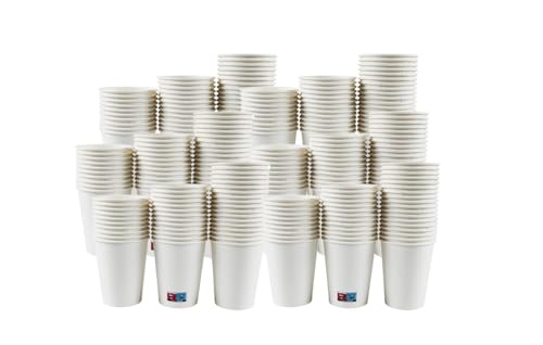 Lauroo Kaffeebecher – TO GO 200 ml, 8 oz Einweg Coffee to Go Becher Weiß (20 x 50) -1000 Stück von Lauroo