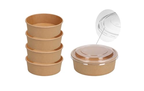 Lauroo Kraft Salatschalen mit Deckel Kraftpapier Schalen - 500 ml - 50 Stück Lauroo Kraft Salatschalen mit Deckel Kraftpapier Schalen - 500 ml - 50 Stück von Lauroo
