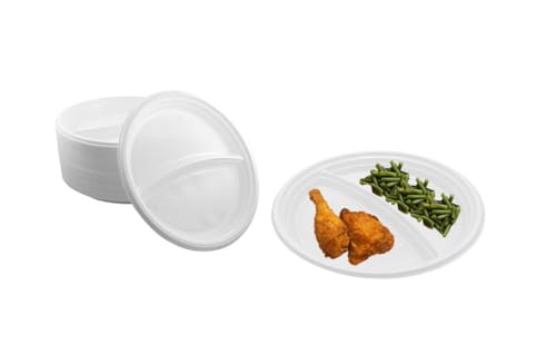 Lauroo Mehrweg-Menüteller 2-geteilt – Ø22 cm Plastikteller | BPA-freier Kunststoff | Spülmaschinengeeignet | Stapelbar | Plastikgeschirr - 100 Stück Lauroo Mehrweg-Menüteller 2-geteilt – Ø22 cm Plastikteller | BPA-freier Kunststoff | Spülmaschinengeeignet | Stapelbar | Plastikgeschirr - 100 Stück von Lauroo