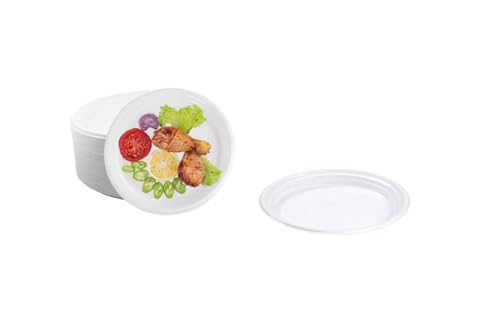 Lauroo Mehrweg-Menüteller Ungeteilt – Ø22 cm Plastikteller | BPA-freier PP Kunststoff | Spülmaschinengeeignet | Mikrowellengeeignet | Plastikgeschirr - 50 Stück Lauroo Mehrweg-Menüteller Ungeteilt – Ø22 cm Plastikteller | BPA-freier PP Kunststoff | Spülmaschinengeeignet | Mikrowellengeeignet | Plastikgeschirr - 50 Stück von Lauroo