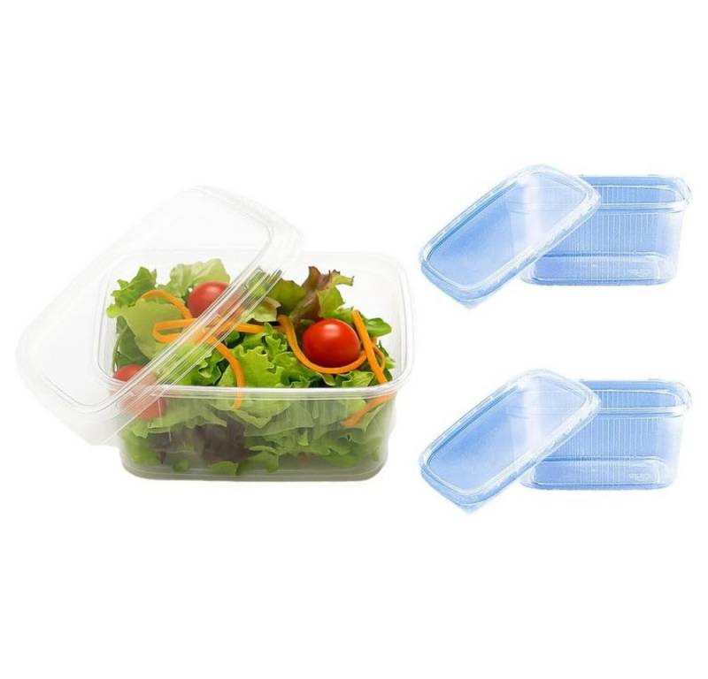 Lauroo Servierschale Feinkostbecher mit Deckel 250ml, Rechteckig - 50 Stück, (50-tlg) von Lauroo