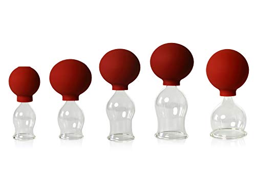 Lauschaer Glas 5er Schröpfglas-Set mit Ball 25-30-35-40-45mm zum professionellen, medizinischen,feuerlosen Schröpfen mundgeblasen, handgeformt, Schröpfglas, Schröpfgläser, von Lauschaer Glas