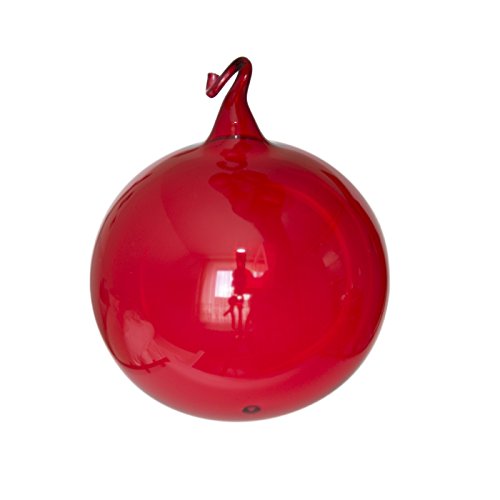 Lauschaer Glas Christbaumkugeln rot klarglas mit Glasöse 4 Stück d 10cm Christbaumschmuck Weihnachtsbaumschmuck mundgeblasen von Lauschaer Glas
