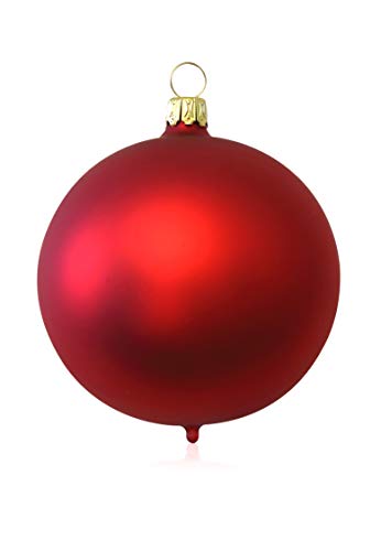 Lauschaer Glas Christbaumkugeln rot matt 3 Stück d 8cm Christbaumschmuck Weihnachtsbaumschmuck mundgeblasen von Lauschaer Glas