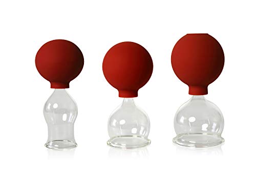 Lauschaer Glas 3er Schröpfglas-Set mit Ball 35-45-55mm zum professionellen, medizinischen, feuerlosen Schröpfen mundgeblasen, handgeformt, Schröpfglas, Schröpfgläser, Original von Lauschaer Glas