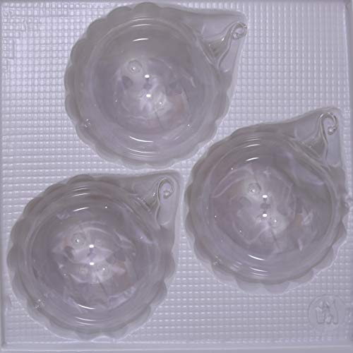 Lauschaer Glas Christbaumkugeln klarglas mit Oese 3 Stück d 8cm Christbaumschmuck Weihnachtsbaumschmuck mundgeblasen von Lauschaer Glas