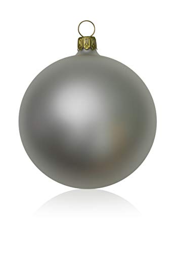 Lauschaer Glas Christbaumkugeln weiß matt 2 Stück d 12cm Christbaumschmuck Weihnachtsbaumschmuck mundgeblasen von Lauschaer Glas