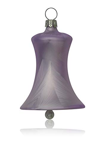 Lauschaer Glas Christbaumschmuck Glocken klein Eislack Flieder 3 Stück d 5cm Christbaumschmuck Weihnachtsbaumschmuck mundgeblasen von Lauschaer Glas