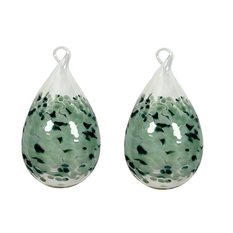 Lauschaer Glas Hängedekoration Osterei bzw. Ostereier aus Glas mundgeblasen handgeformt groß (2 St), aus mundgeblasenem Glas von Lauschaer Glas