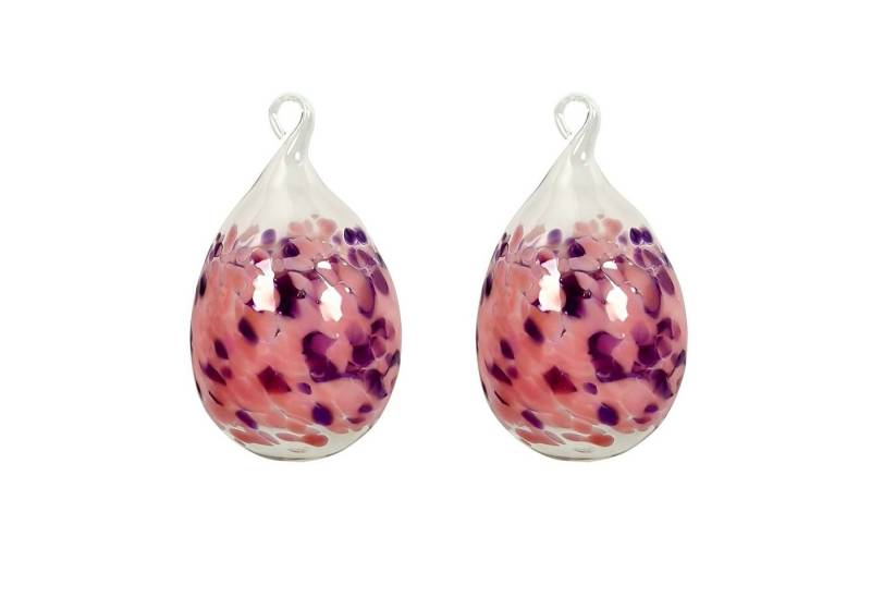 Lauschaer Glas Hängedekoration Osterei bzw. Ostereier aus Glas mundgeblasen handgeformt groß (2 St), aus mundgeblasenem Glas von Lauschaer Glas