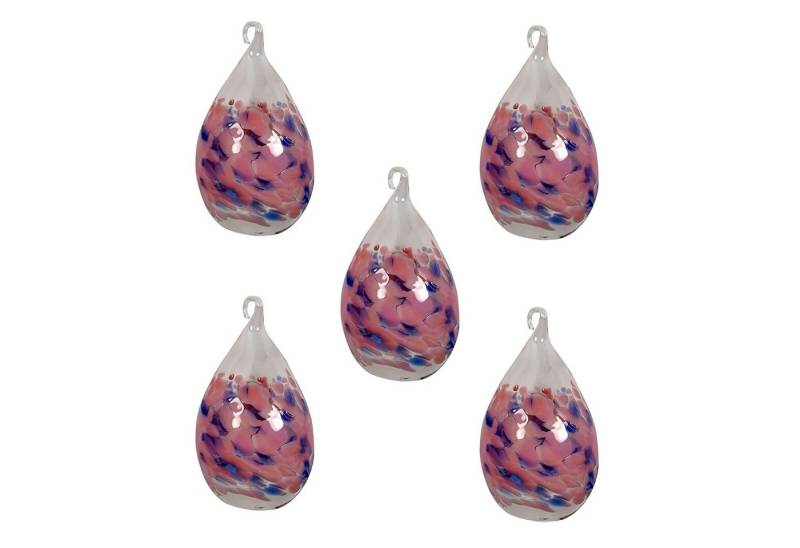 Lauschaer Glas Hängedekoration Osterei bzw. Ostereier aus Glas mundgeblasen handgeformt groß (5 St), aus mundgeblasenem Glas von Lauschaer Glas