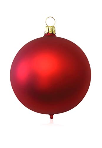 Lauschaer Glas Christbaumkugeln rot matt 5 Stück d 6cm Christbaumschmuck Weihnachtsbaumschmuck mundgeblasen von Lauschaer Glas