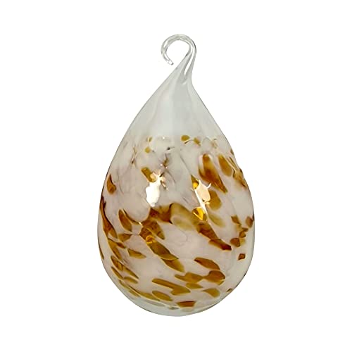Lauschaer Glas Ostereier aus Glas mit Granulat Verschiedene Größen und Sets mundgeblasen handgeformt (1, opalweiß mit Gold) von Lauschaer Glas