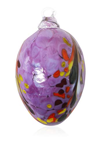 Lauschaer Glas Ostereier aus Glas mit Granulat verschiedene Größen und Sets mundgeblasen handgeformt (d 5cm L 8cm, Flieder) von Lauschaer Glas